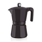 Cafetera italiana MONIX Induction Noir de aluminio negro mate apta para inducción.