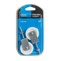 Blíster de 2 unidades de poleas EHL para tendedero con rueda blanca de nilón 40mm.