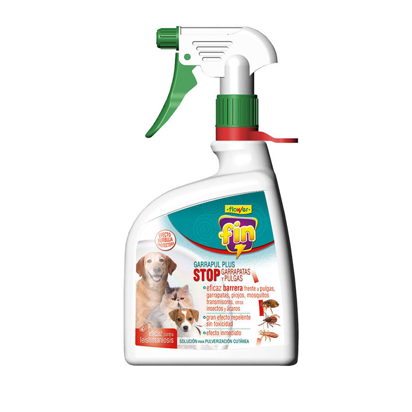 Spray repelente natural Garrapul Plus Flower 1L para perros y gatos contra pulgas, garrapatas y mosquitos