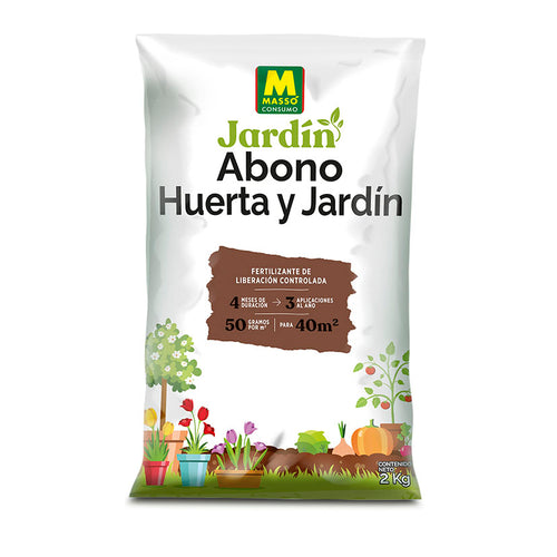 Saco de 2kg de abono universal Massó para huerta y jardín con fórmula de liberación controlada para 40 metros cuadrados