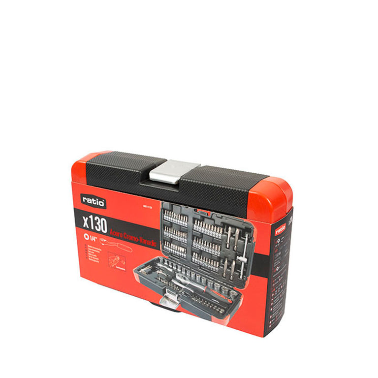 Caja de presentación comercial del maletín de herramientas Ratio x130 en acero cromo-vanadio