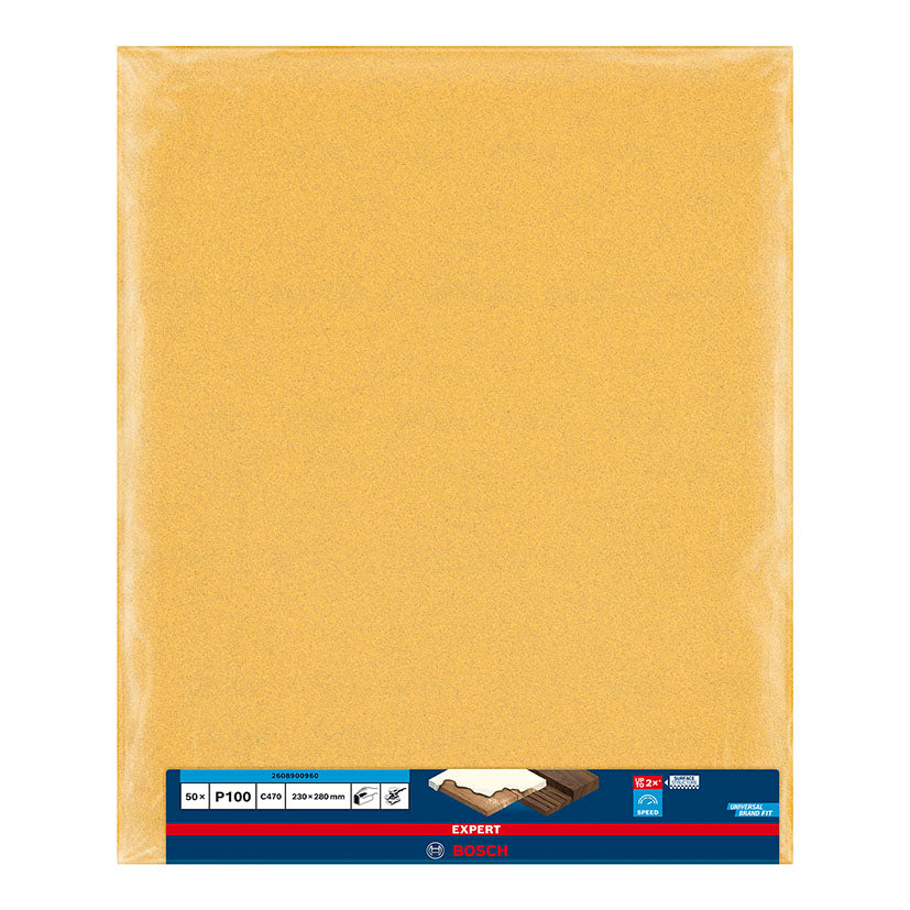 Hoja de lija Bosch Expert C470 grano P100 para lijado manual de alta velocidad 230x280mm