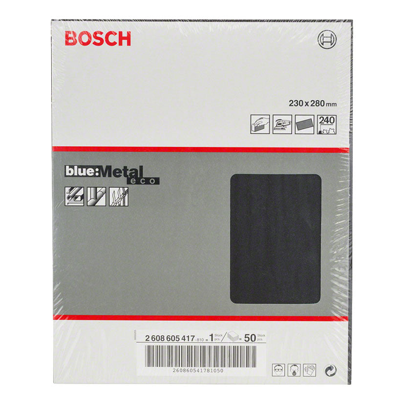 Lija Bosch J410 Blue Metal Eco grano 240 para acero y metales férreos