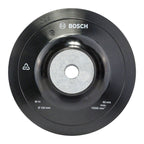 Plato de soporte blando Bosch 125mm M14 para amoladora angular vista frontal con especificaciones técnicas
