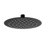 Rociador de ducha redondo ORFESA color negro mate con boquillas antical de silicona.