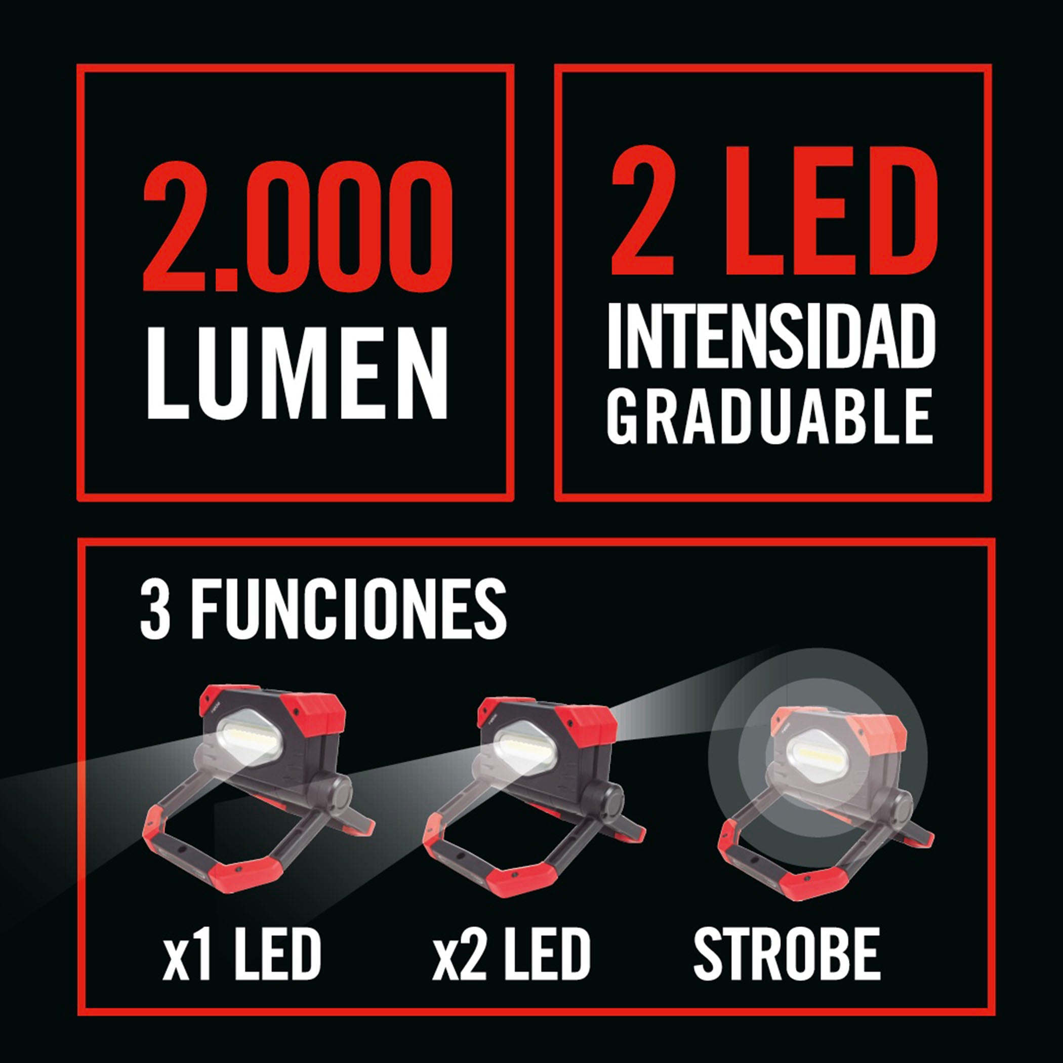 Proyector Led Recargable Ratio Xf-01 Ratio — Lámparas de Trabajo