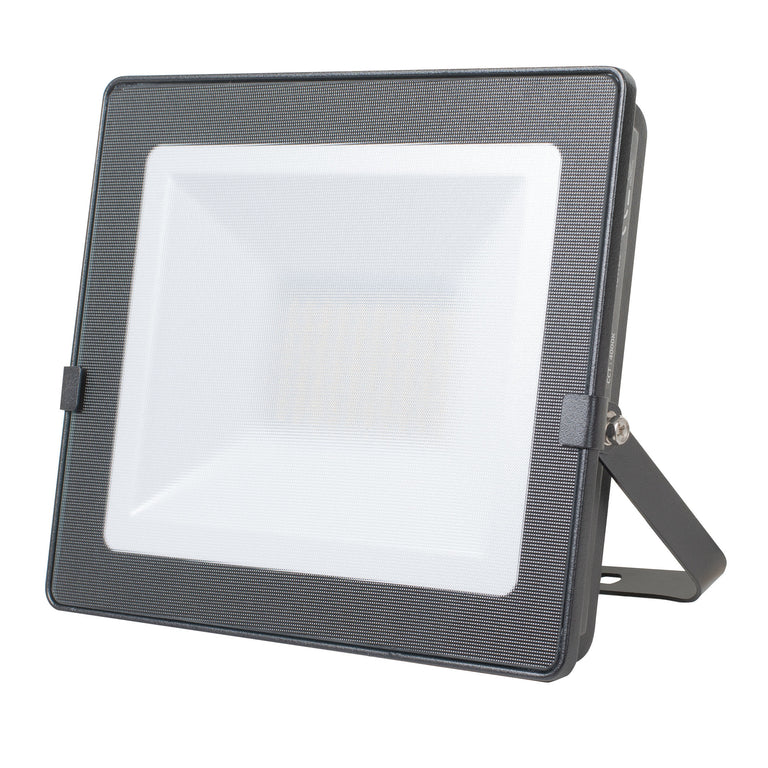 Foco proyector LED exterior DUOLEC Star Line 4000K diseño extraplano gris oscuro con soporte ajustable.