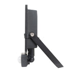 Vista de perfil de foco LED extrafino DUOLEC con sensor PIR ajustable y disipador de aluminio