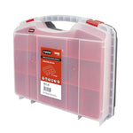 Estuche porta-taladro RATIO 6635 cerrado fabricado en poliestireno de alto impacto con asa y cierres rojos