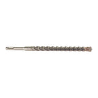 Broca Milwaukee SDS-Plus MX4 de 4 cortes para hormigón armado, vista lateral completa.