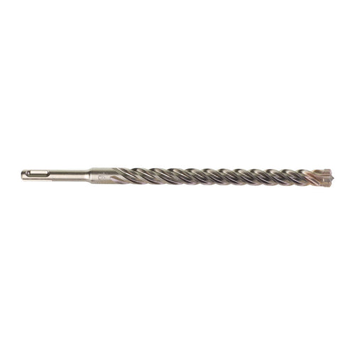 Broca Milwaukee SDS-Plus MX4 de 4 cortes para hormigón armado, vista lateral completa.