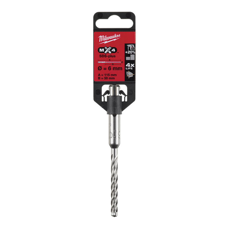 Broca Piedra Sds-plus Milwaukee Mx4(t) - 4 Cortes Milwaukee — Brocas