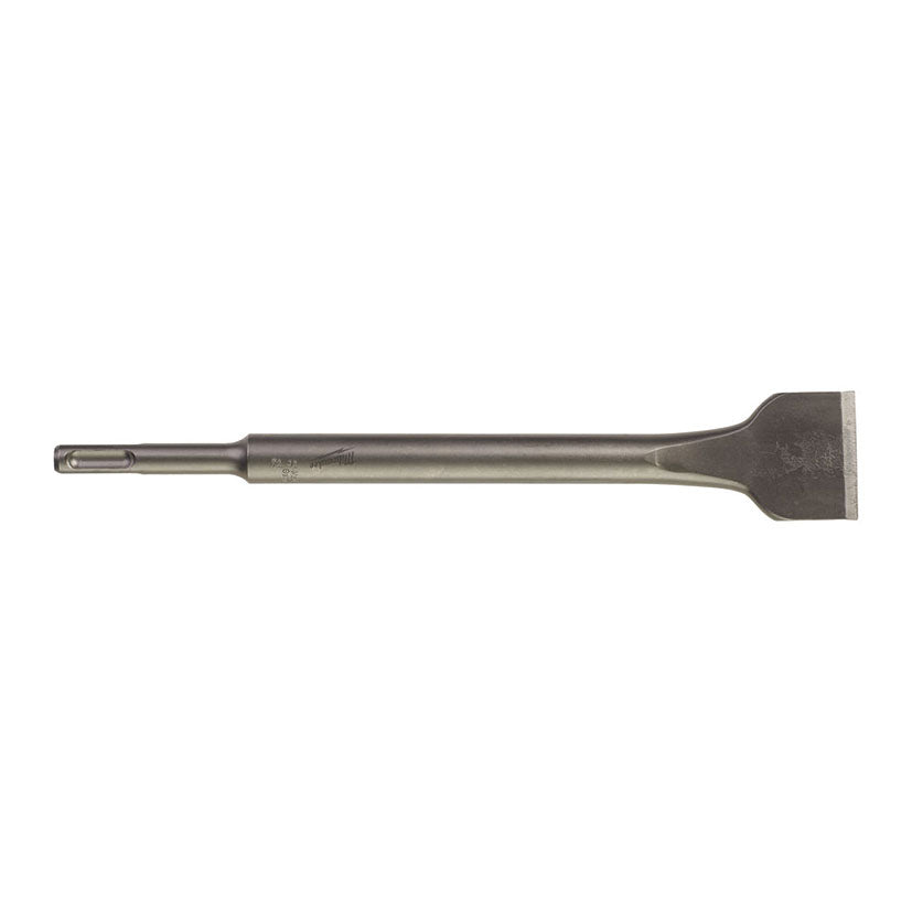 Cincel ancho Milwaukee SDS-Plus de 40x250mm para limpieza de superficies y demolición ligera.