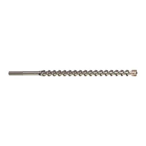 Detalle de la punta de 4 filos de carburo y espiral reforzada de broca SDS-Max Milwaukee