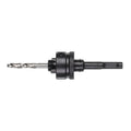 Husillo Milwaukee SDS-Plus para coronas de 32 a 210 mm con broca piloto instalada.