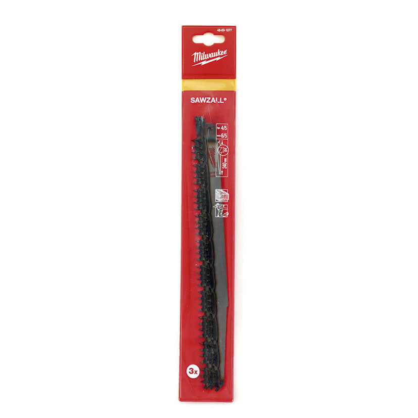 Blíster de 3 unidades sierra sable Milwaukee 240mm 4/5 TPI