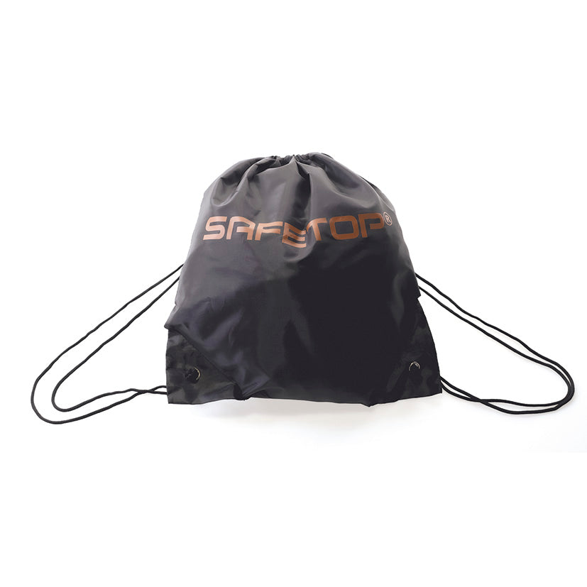 Mochila portaequipo Safetop negra impermeable para transporte de kit anticaídas.