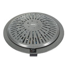 Brasero eléctrico HABITEX Premium color gris con rejilla circular y doble interruptor de potencia.