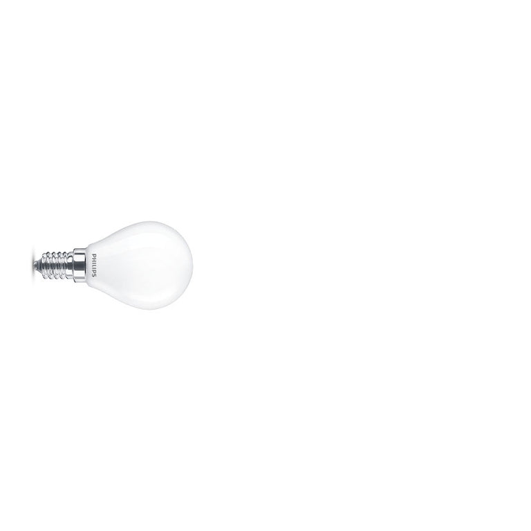 Bombilla LED Philips E14 mini globo acabado mate luz blanca cálida
