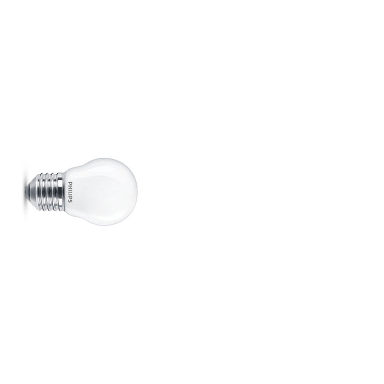 Bombilla LED Philips E27 miniglobo P45 mate luz blanca cálida