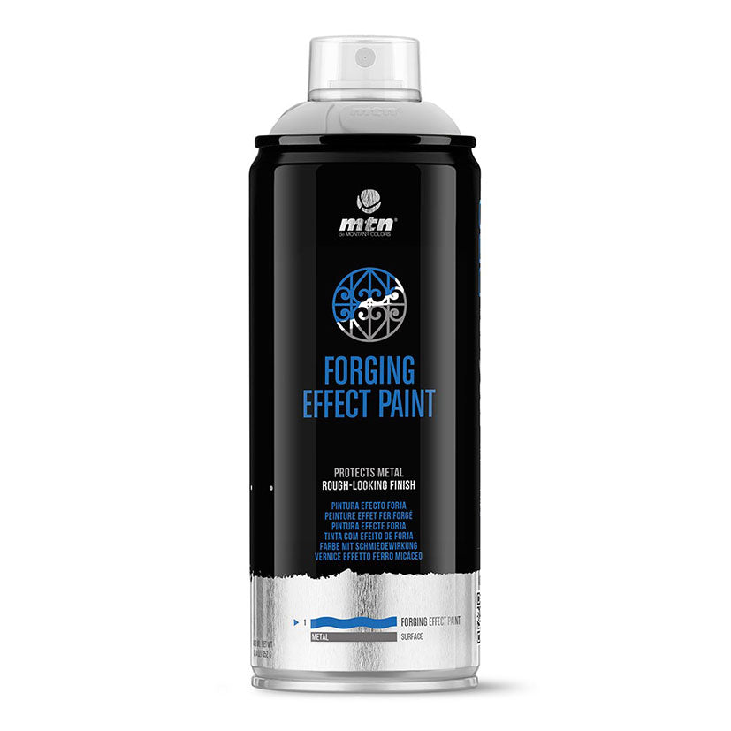 Bote de pintura en spray MTN PRO efecto forja color negro 400ml para protección anticorrosiva de metales