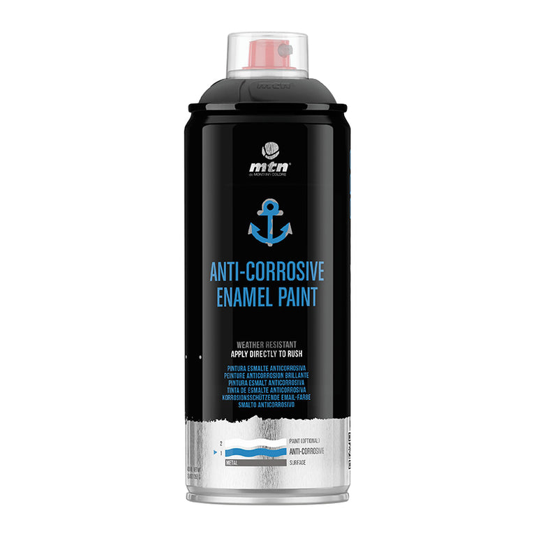 Bote de spray pintura esmalte anticorrosiva MTN 400ml para aplicación directa sobre óxido en superficies metálicas.