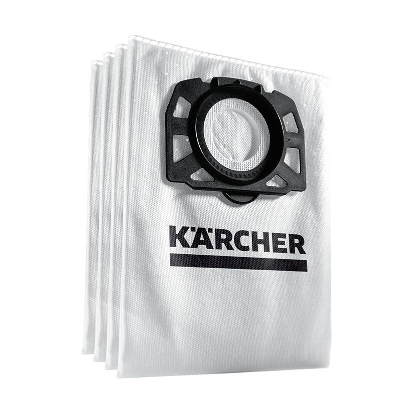 Set de 4 bolsas de fieltro Kärcher de alta filtración para aspiradores multiuso de gran capacidad.