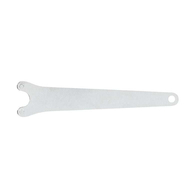 Llave de dos pivotes para el apriete y cambio de discos en amoladoras angulares profesionales.