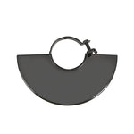 Protector de seguridad metálico negro para disco de 115mm de amoladora angular.