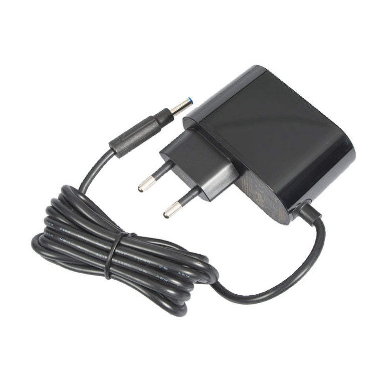 Cargador de red original para aspirador HABITEX VC95218P con cable negro y conector circular.