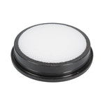 Filtro de esponja lavable de recambio para aspirador HABITEX con borde circular negro y malla blanca.