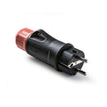 Clavija de enchufe móvil Famatel IP54 profesional en color negro con prensaestopa naranja y toma de tierra