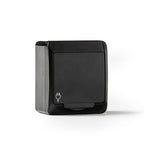 Base de enchufe individual estanca Famatel Pool 54 negra con tapa de protección IP54