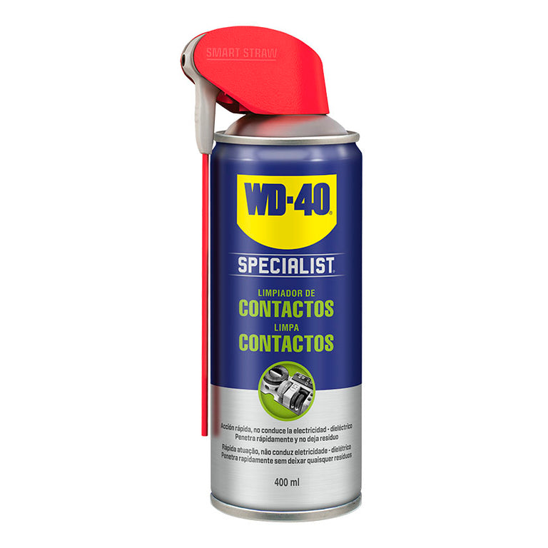 Spray Limpiador de Contactos WD-40 Specialist 400ml con sistema Smart Straw para mantenimiento electrónico.
