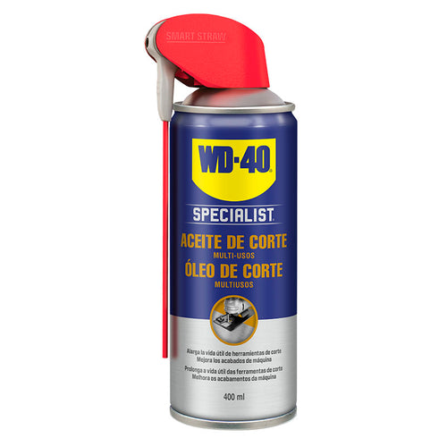 Bote de Aceite de Corte WD-40 Specialist 400ml con aplicador Smart Straw para lubricación de metales.