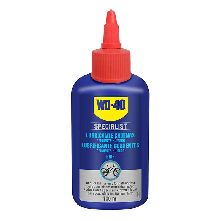 Lubricante de cadenas WD-40 Specialist Bike para ambientes húmedos 100ml con aplicador de precisión