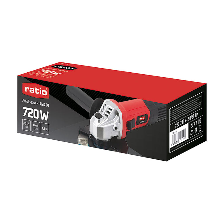 Amoladora Ø 115 Mm Ratio R-am720 Ratio — Baterías y Recambios