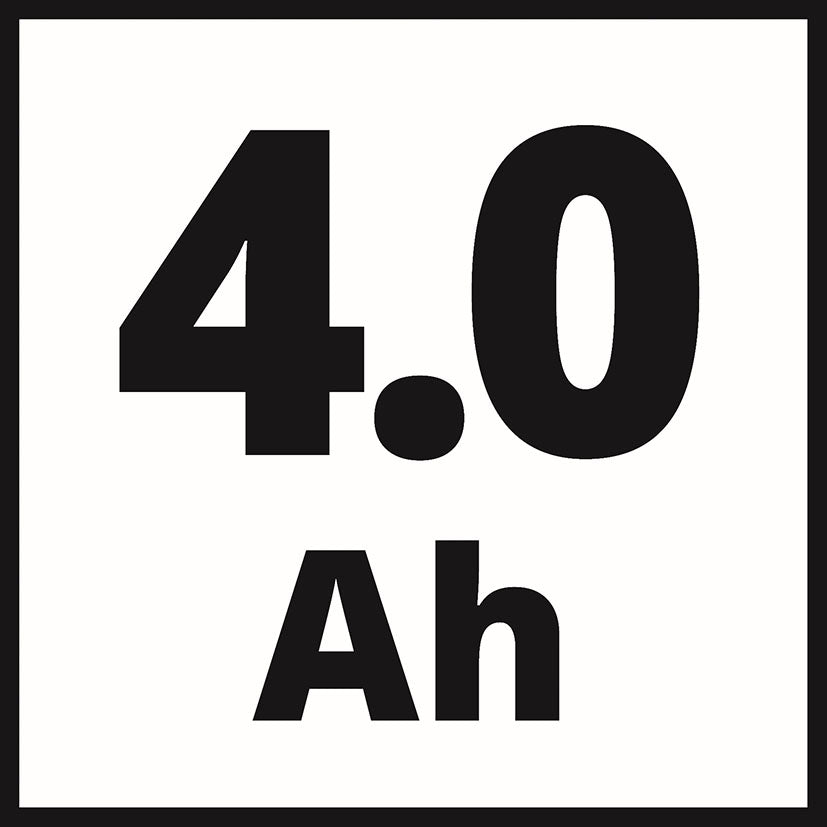 Icono de capacidad 4.0 Ah y tiempo de carga de 75 minutos para batería Einhell