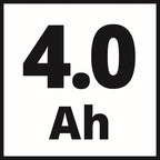 Icono de capacidad 4.0 Ah y tiempo de carga de 75 minutos para batería Einhell