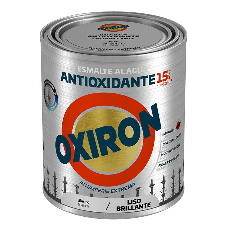 Esmalte antioxidante Oxirón Liso al Agua Blanco Brillante 750ml para metal