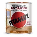 Barniz para madera TITANLUX Decoración color Nogal satinado, alta resistencia y lavable.