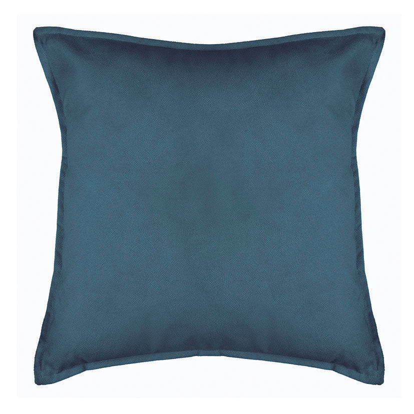 Cojín decorativo Lilou 45x45 cm color azul con textura de ondas y funda extraíble.