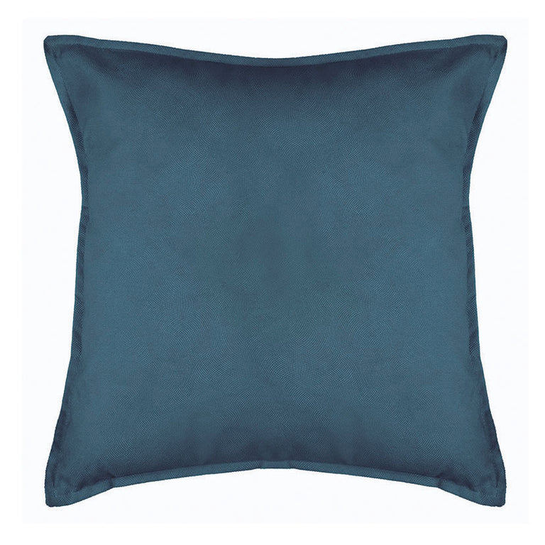 Cojín decorativo Lilou 45x45 cm color azul con textura de ondas y funda extraíble.