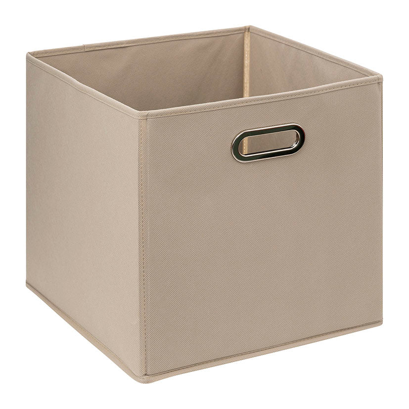 Caja de almacenaje Siena 5FIVE color lino beige 31x31cm fabricada en polipropileno resistente.