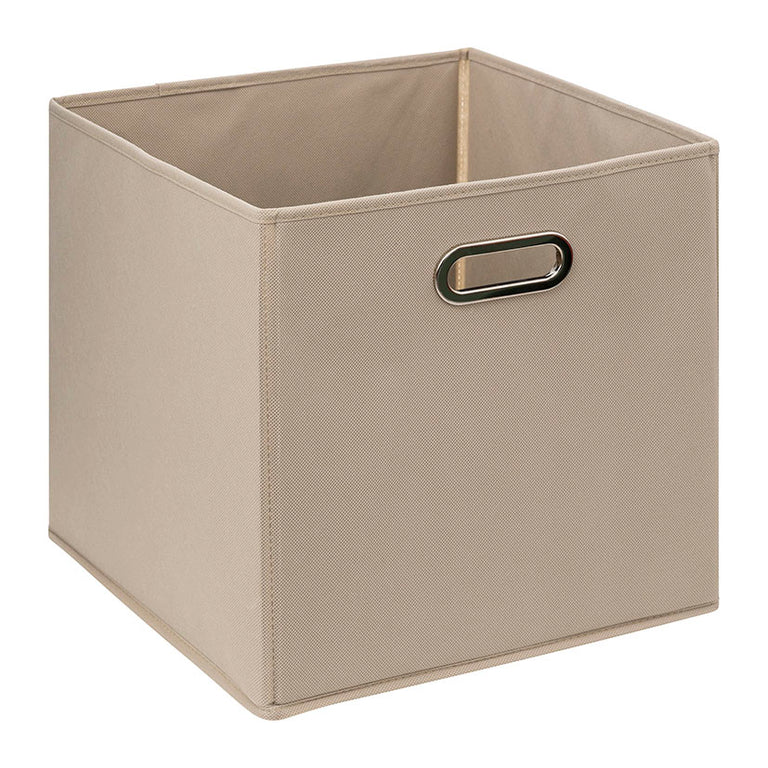 Caja de almacenaje Siena 5FIVE color lino beige 31x31cm fabricada en polipropileno resistente.
