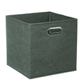 Cubo organizador de tela Siena 5FIVE color verde caqui plegable para ordenación del hogar.