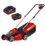 Cortacésped a batería Einhell GE-CM 18/30 Li con batería 18V 3.0Ah y cargador rápido incluidos.