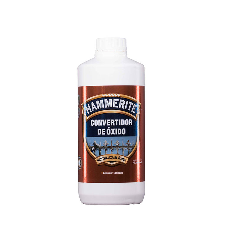 Envase de 250ml de Convertidor de Óxido Hammerite para tratamiento de superficies de hierro y acero