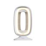 Vista frontal del ventilador de sobremesa Habitex VSA-18 diseño ovalado moderno