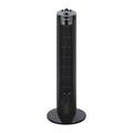 Ventilador de torre HABITEX VT092 negro con panel de control superior y base circular estable.